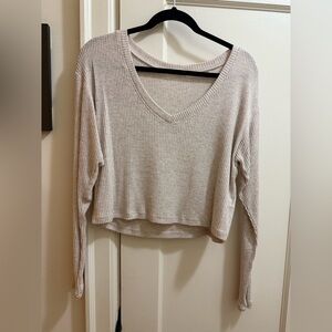Garage Cream Ribbed Crop Top/Sweater